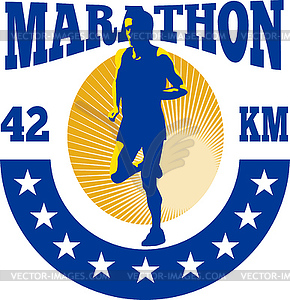 Marathon Runner Athlete Running - vector image