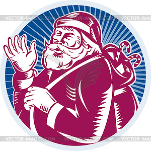 Santa Claus Father Christmas Retro - vector clip art