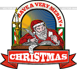 Santa Claus Father Christmas Writing Letter - vector clipart