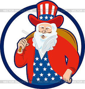 American Father Christmas Santa Claus - vector clip art