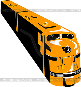 Diesel Train High Angle Retro - vector image