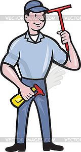 Window Cleaner With Squeegee - vector image