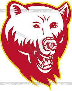 Angry Grizzly Bear Head - vector clipart