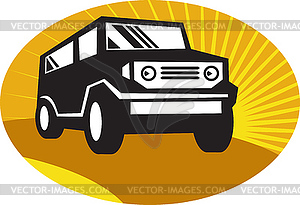 Car suv road travel front - vector clip art