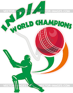 Cricket india world champions - stock vector clipart