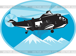 Helicopter chopper search and rescue - vector clipart