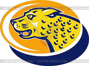 Jaguar head facing side - vector clipart