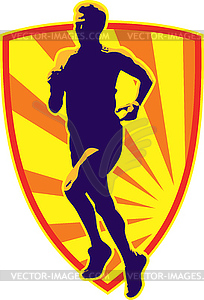 Marathon runner running retro - vector EPS clipart