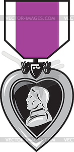 Military medal of bravery valor purple heart - vector image