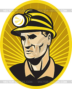 Coal miner worker front - vector image