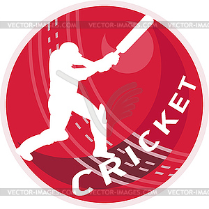 Cricket player batsman batting ball - vector image