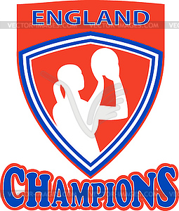 Netball shooter champions England shield - vector clip art