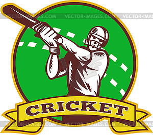 Cricket batsman batting - vector clip art