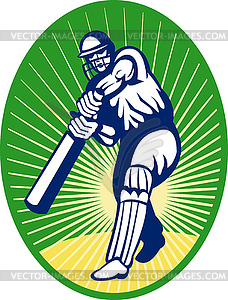 Cricket sports batsman batting - vector image