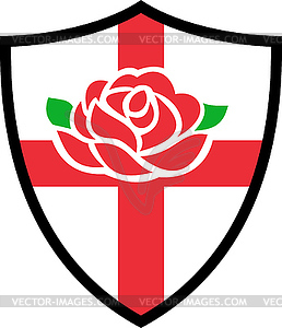 Rugby England English Rose Shield - vector clipart
