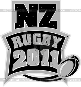 New Zealand Rugby 2011 with ball - vector clipart