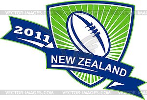 New Zealand 2011 Rugby Ball Shield - vector clip art