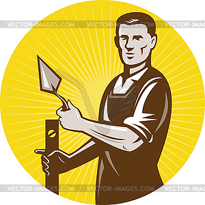 Bricklayer mason plasterer worker - vector clipart