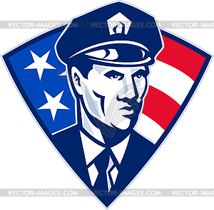 American policeman police officer security - vector image