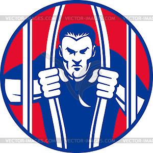 Convict prisoner escape bail out prison jail - vector clip art