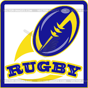 Rugby ball flying out - vector EPS clipart