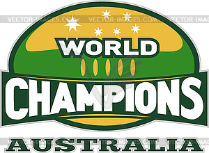 Rugby ball world champions australia - vector clipart