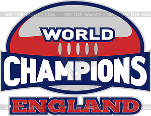 Rugby ball world champions England - stock vector clipart