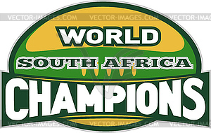 Rugby ball world champions south africa - vector clip art