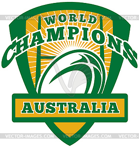 Rugby ball Australia World Champions - vector image