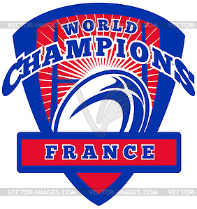 Rugby ball France World Champions - vector clipart