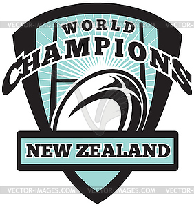 Rugby ball New Zealand World Champions - vector image