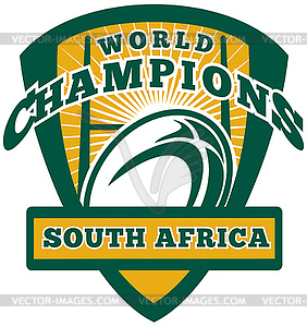 Rugby ball South Africa World Champions - royalty-free vector image