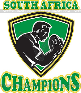 Rugby player South Africa Champions shield - vector EPS clipart