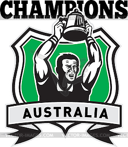 Rugby player champions cup Australia - vector image