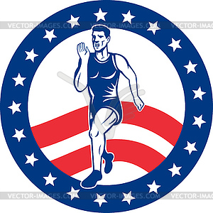 American Marathon runner stars stripes - vector EPS clipart