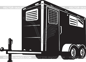 Horse trailer viewed of low angle - vector EPS clipart