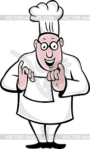 Cartoon Chef cook or baker holding paper - vector clip art