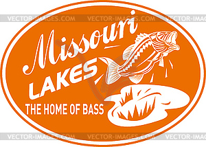 Largemouth bass missouri lakes - royalty-free vector clipart