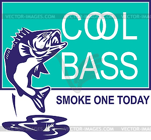 Bass largemouth jumping cool - vector image