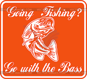 Largemouth bass going fishing - vector clipart