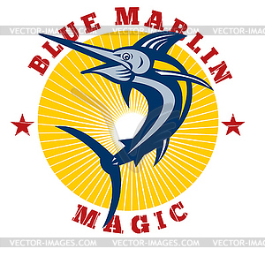 Blue marlin magic - vector image