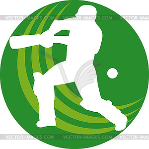 Cricket player batsman batting - vector clip art