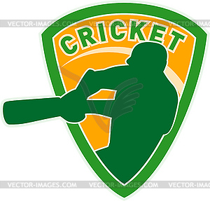 Cricket player batsman batting shield - vector clip art