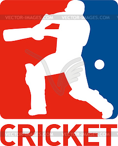 Игрок в крикет Бэтсмен Ватин - векторный клипарт EPS