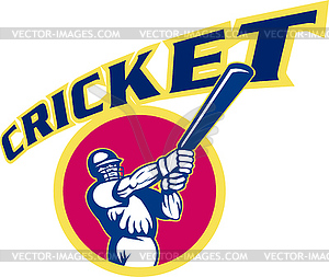 Cricket sports batsman batting - color vector clipart