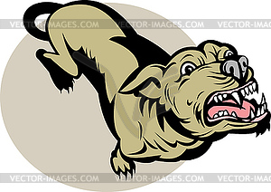 Angry Dog barking about to attack - vector clipart