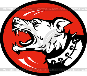 Angry Dog barking side view - vector image