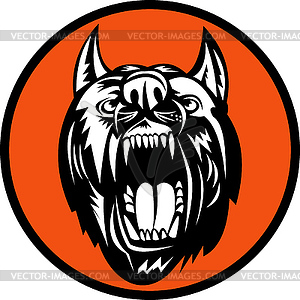 Angry Dog barking growling at you - vector EPS clipart