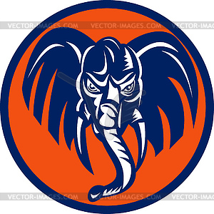 Angry african bull elephant - vector image