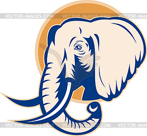 African bull elephant head - vector clip art